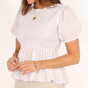 NWT Petal & Pup Cotton Short Sleeve White Top - Minot, size 0,2, 4, 6, 8, 10, 12